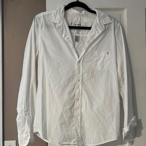 Frank and Eileen white button down with Purple Heart detail